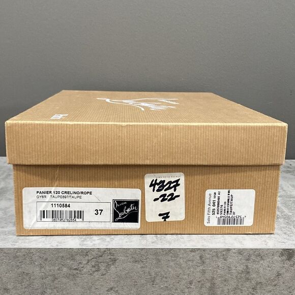 CHRISTIAN LOUBOUTIN Taupe Espadrille Wedges Size 37 US 6.5 Red Bottoms - Picture 11 of 16